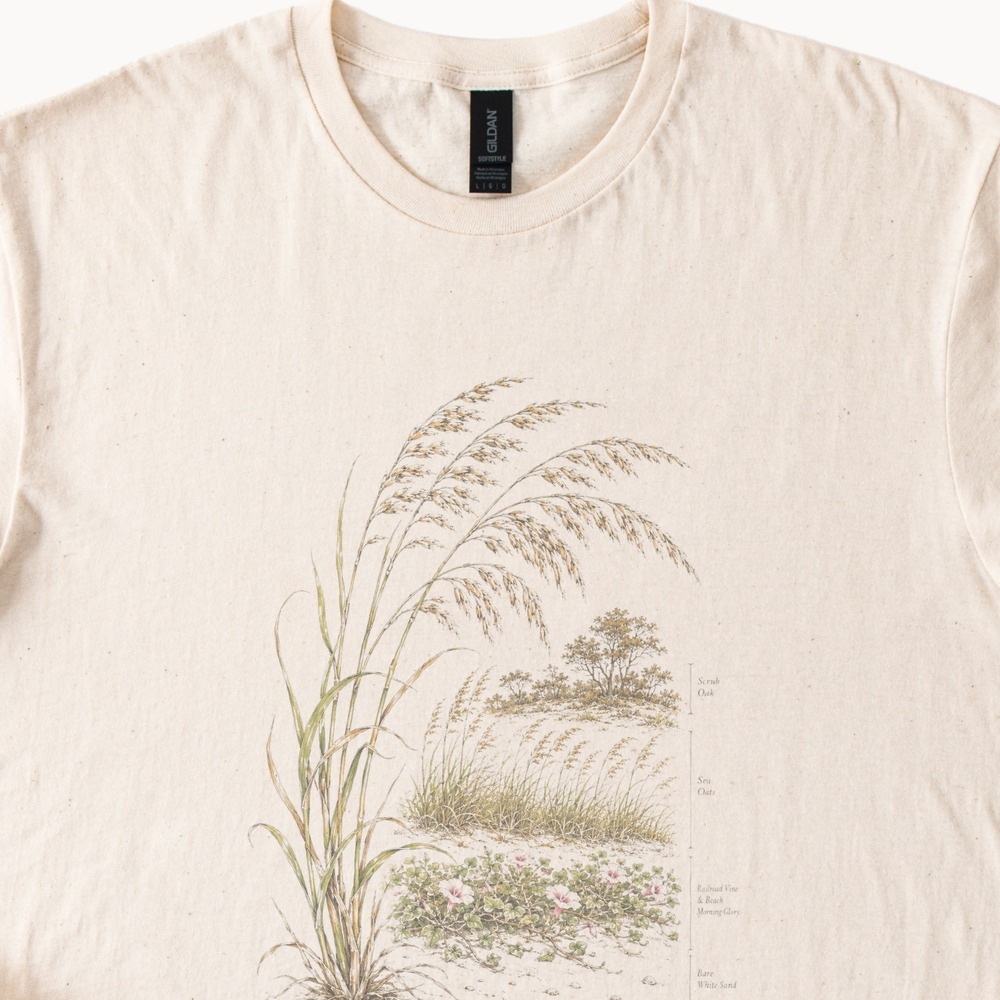 Sea Oats and Dunes Graphic Tee Nature Lover Design
